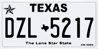 TX license plate DZL5217