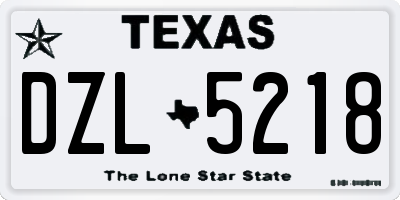 TX license plate DZL5218