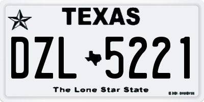 TX license plate DZL5221