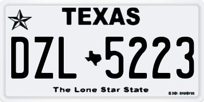 TX license plate DZL5223