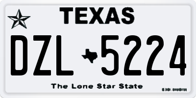 TX license plate DZL5224