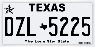 TX license plate DZL5225