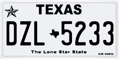 TX license plate DZL5233