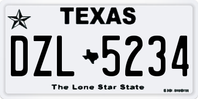 TX license plate DZL5234