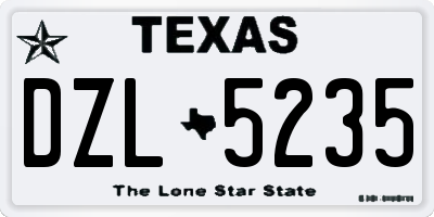 TX license plate DZL5235