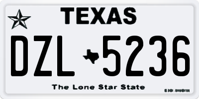 TX license plate DZL5236