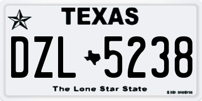 TX license plate DZL5238
