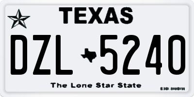 TX license plate DZL5240