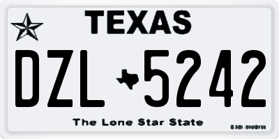 TX license plate DZL5242