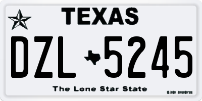 TX license plate DZL5245