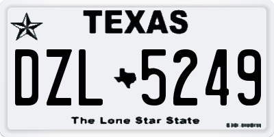 TX license plate DZL5249