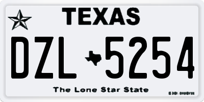 TX license plate DZL5254