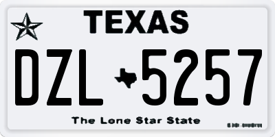 TX license plate DZL5257