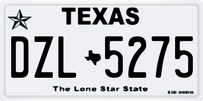 TX license plate DZL5275