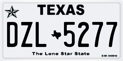 TX license plate DZL5277