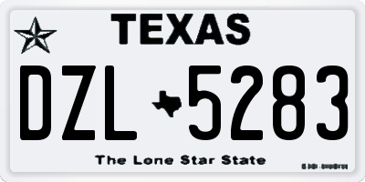 TX license plate DZL5283