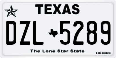 TX license plate DZL5289