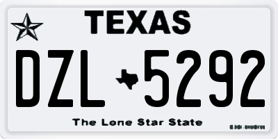 TX license plate DZL5292