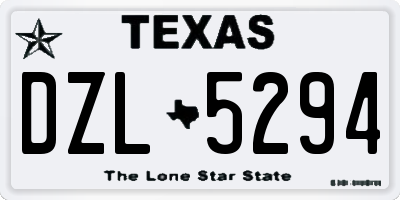 TX license plate DZL5294