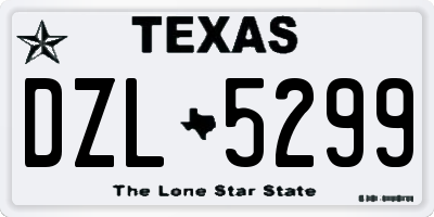 TX license plate DZL5299