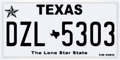 TX license plate DZL5303