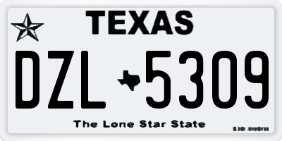 TX license plate DZL5309