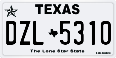 TX license plate DZL5310