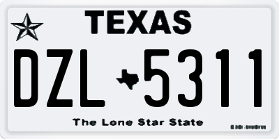 TX license plate DZL5311