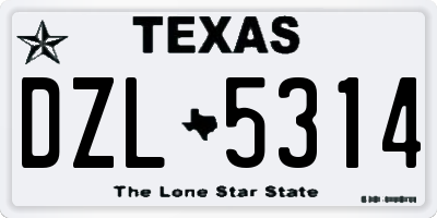 TX license plate DZL5314