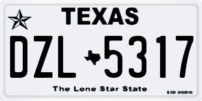 TX license plate DZL5317
