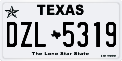 TX license plate DZL5319