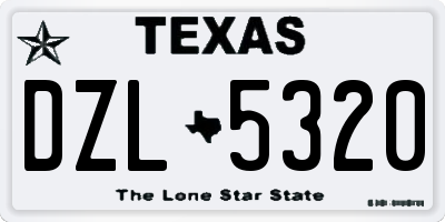 TX license plate DZL5320