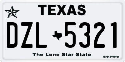 TX license plate DZL5321