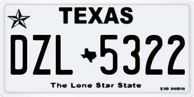 TX license plate DZL5322