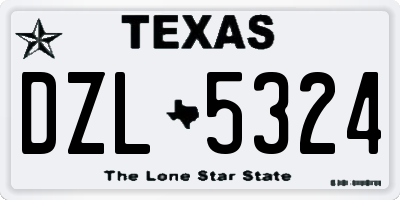 TX license plate DZL5324