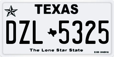 TX license plate DZL5325