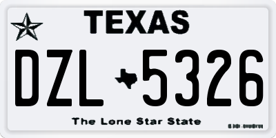 TX license plate DZL5326