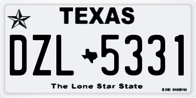 TX license plate DZL5331