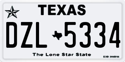 TX license plate DZL5334