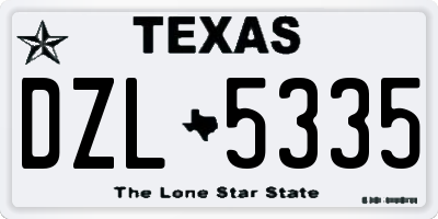 TX license plate DZL5335