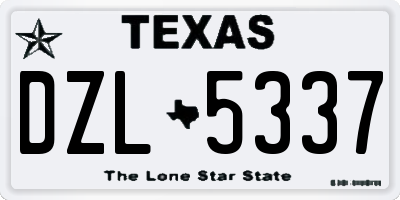 TX license plate DZL5337