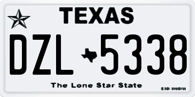 TX license plate DZL5338