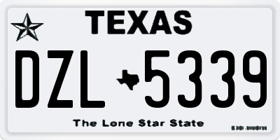 TX license plate DZL5339
