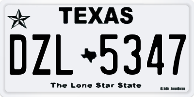 TX license plate DZL5347
