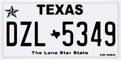 TX license plate DZL5349
