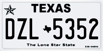 TX license plate DZL5352
