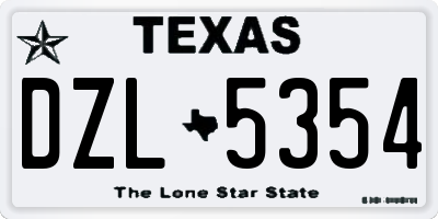 TX license plate DZL5354