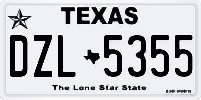 TX license plate DZL5355