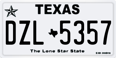 TX license plate DZL5357