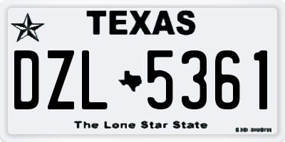 TX license plate DZL5361